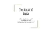 Status of Status title slide from presentation